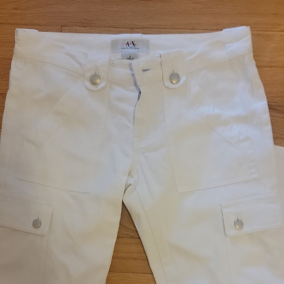 Armani Exchange Denim - Armani Exchange Elegant White Buttoned And Zipper Accents Denim